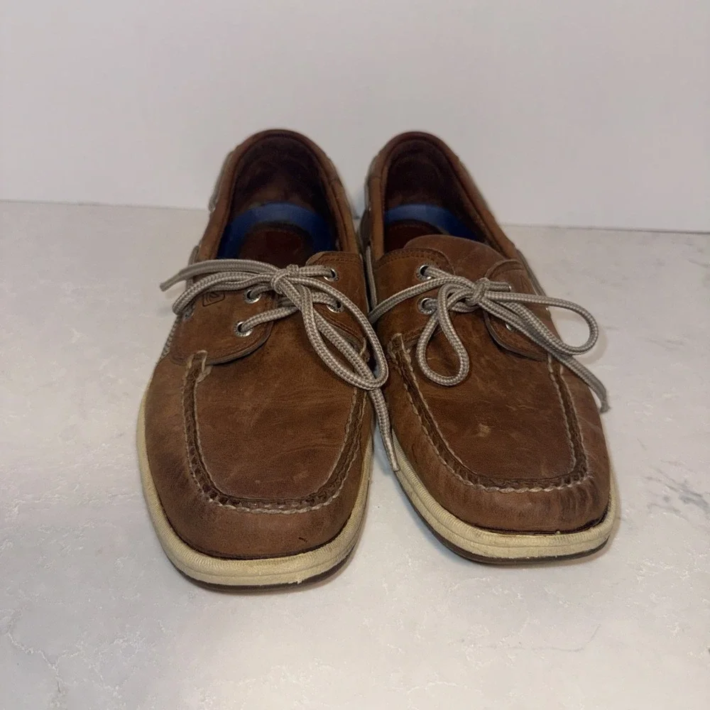 Sperry Top-Sider Intrepid 2eye Tan Leather Boat Shoes 0276308 Size 10.5